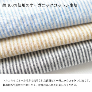 【日本製】 ポロシャツ メンズ 半袖 メンズ オーガニックコットン100％ ワイドカラー ボーダー ブルー(SPKJ23-031-bl)