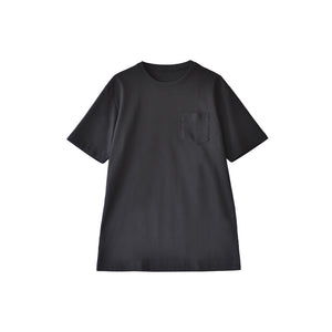 【日本製】tシャツ メンズ 半袖 スビンプラチナム クルーネック 綿100％ ポケットあり ブラック(STKJ23-040-bk)