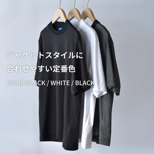 【日本製】tシャツ ジャケット ビジネス メンズ 半袖 ジャケット専用 抗菌効果 ピエクレックス ブラック(STKB24-085-bk)