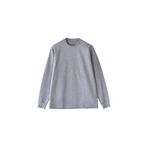 【日本製】 tシャツ メンズ 長袖 ビジネスカジュアル クルーネック 無地 綿100％ ウルティマコットン グレー(stkb26-127-gr)