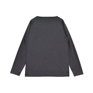 [Seiryu] Long-sleeved T-shirt, 100% wool, made in Japan, men's boat neck inner T-shirt STKJ22-020