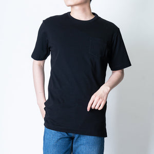 【日本製】tシャツ メンズ 半袖 スビンプラチナム クルーネック 綿100％ ポケットあり ブラック(STKJ23-040-bk)
