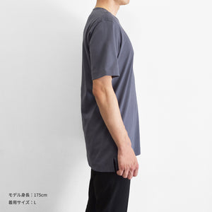【日本製】tシャツ メンズ 半袖 スビンプラチナム クルーネック 綿100％ ポケットあり ブラック(STKJ23-040-bk)