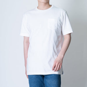 【日本製】tシャツ メンズ 半袖 スビンプラチナム クルーネック 綿100％ ポケットあり ホワイト(STKJ23-040-wh)